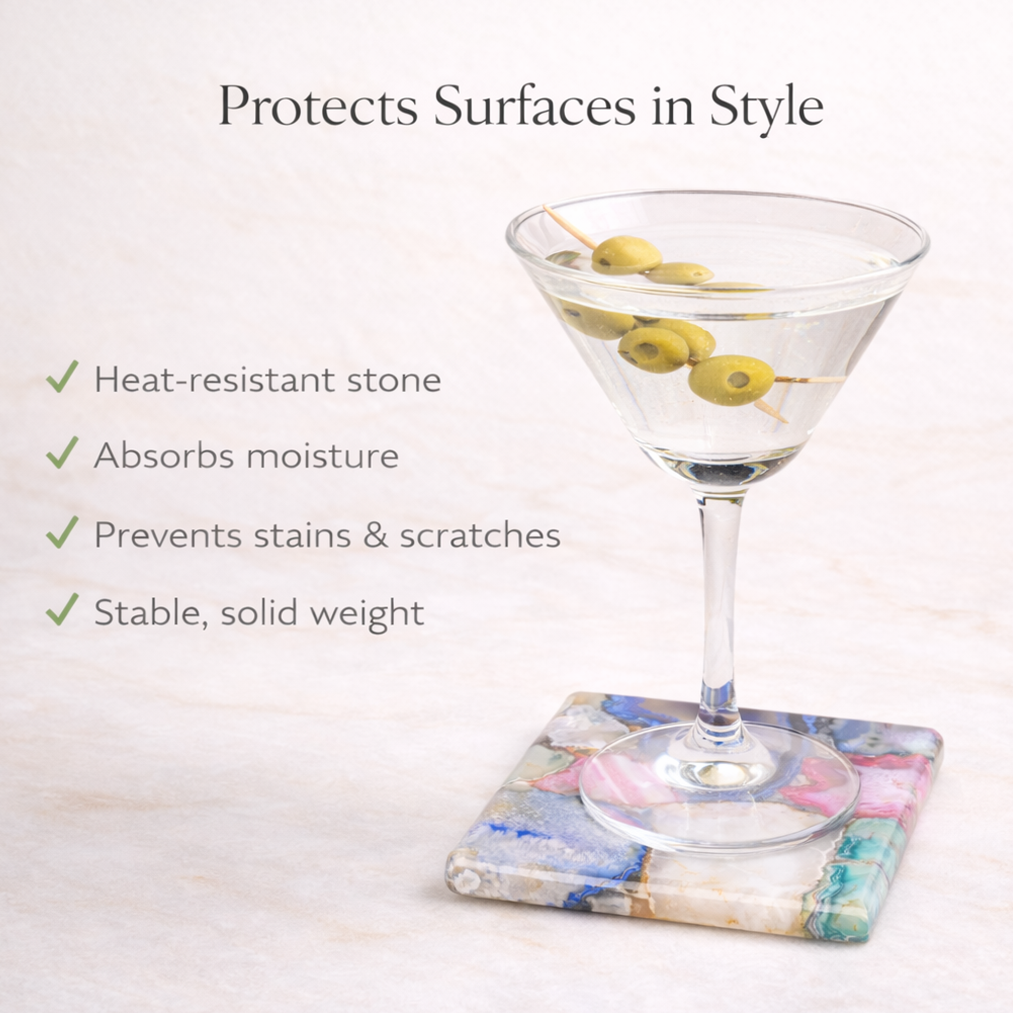 Multi-Color Agate Coaster Set