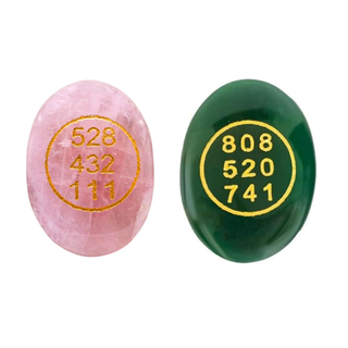 Green with Rose Quartz Zibu Coin