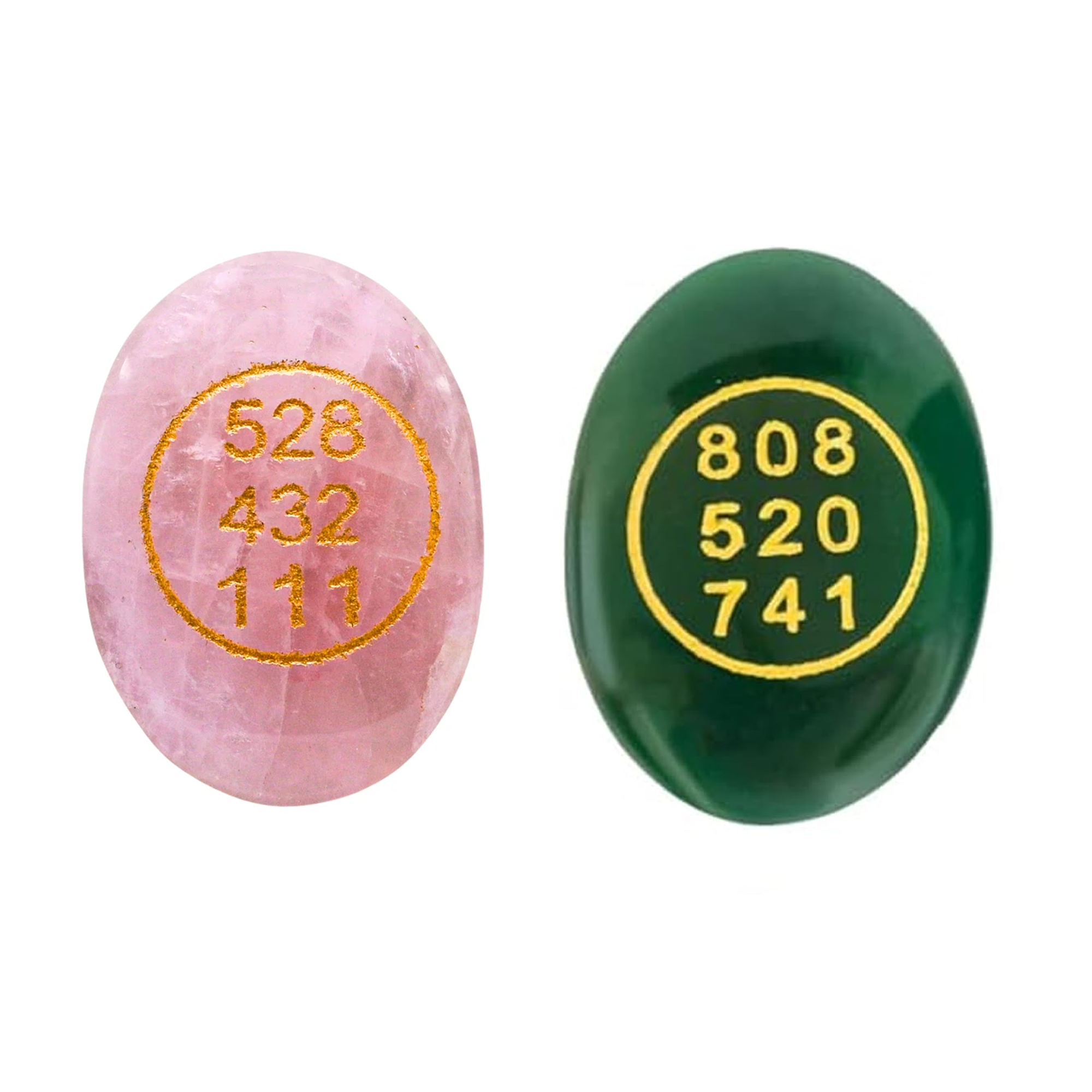 Green with Rose Quartz Zibu Coin