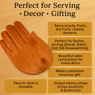 Acacia Wood Hamsa Serving Platter Tray