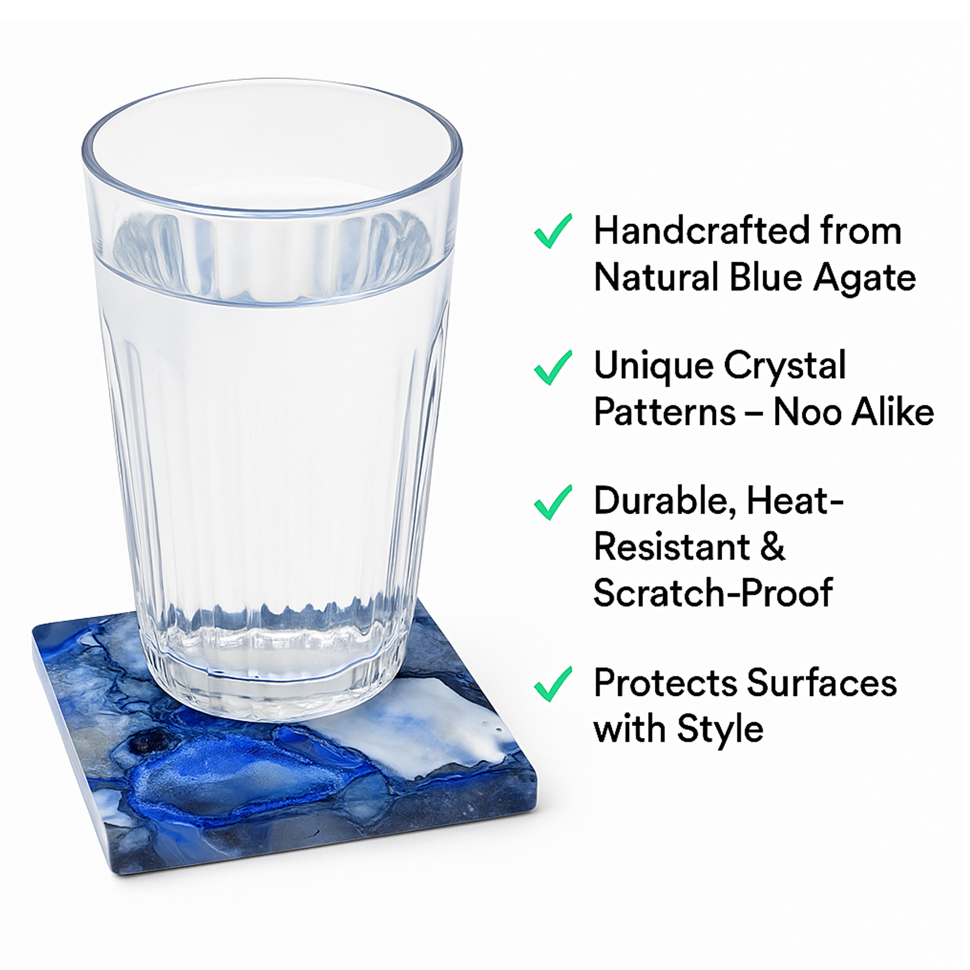 Blue Agate Coaster Set