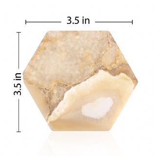 Brown Agate Hexagonal Coaster Set of 4