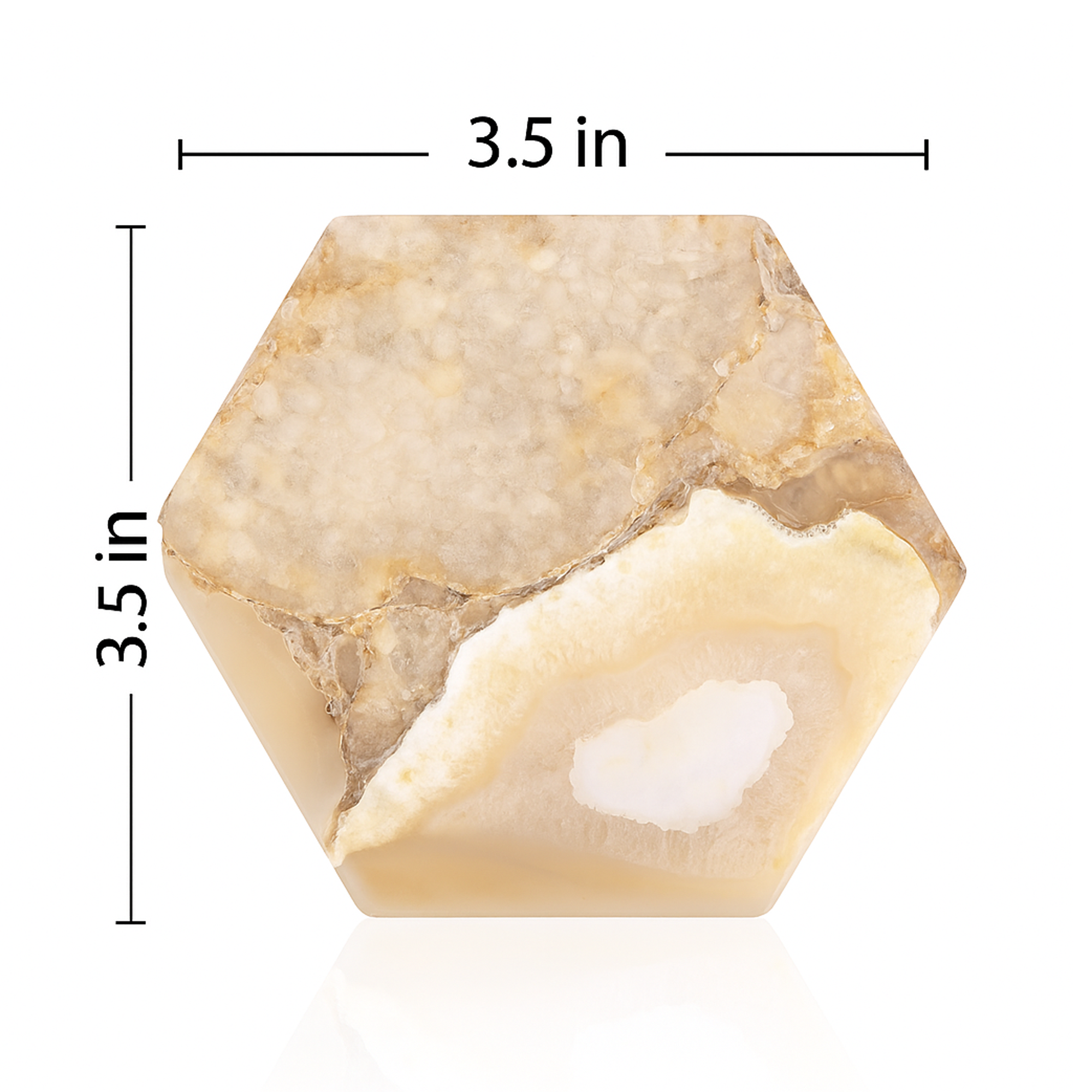 Brown Agate Hexagonal Coaster Set of 4