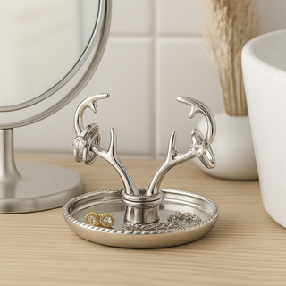 Silver Antler Ring Dish Holder