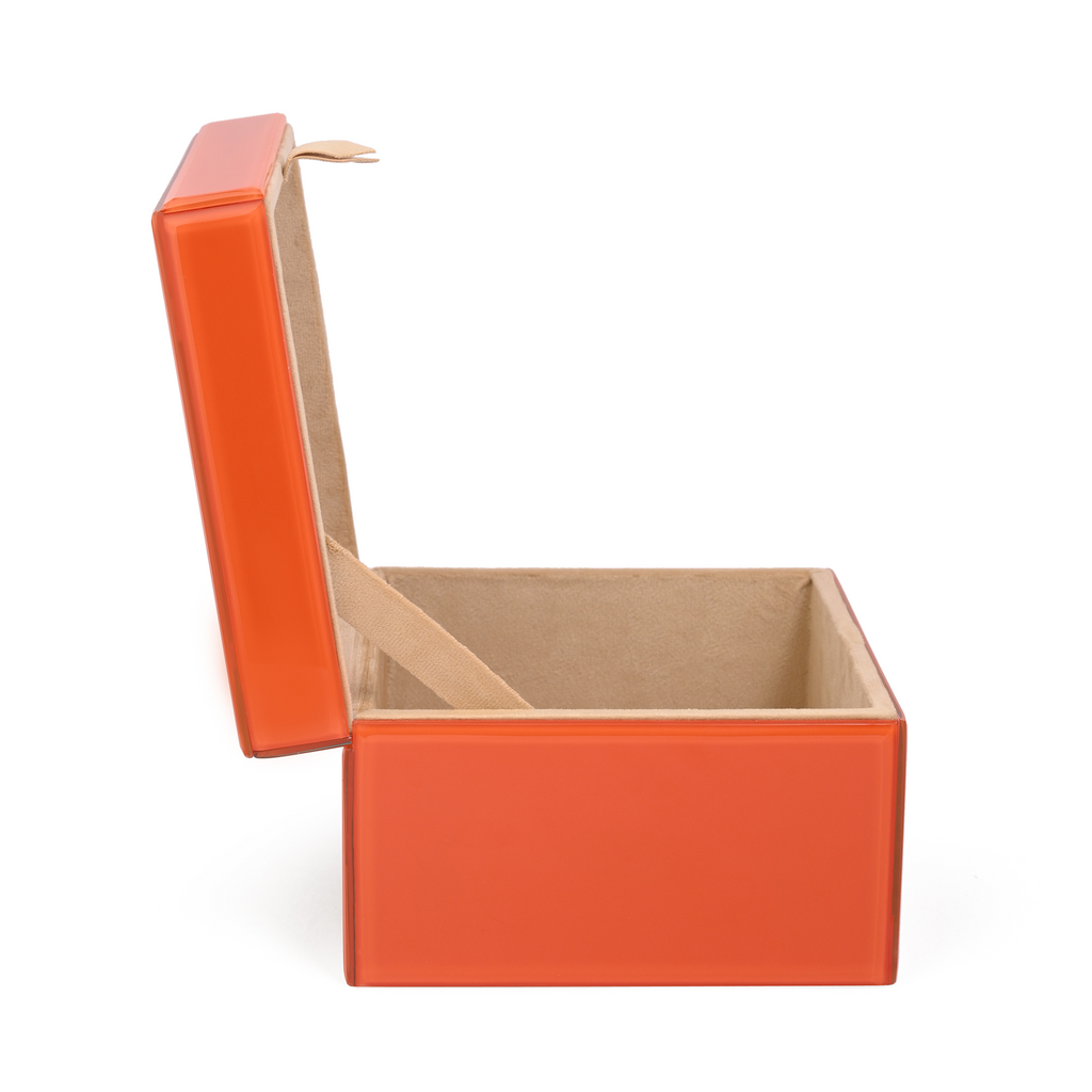 Orange Glass Jewellery Box