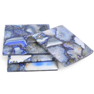 Blue Agate Coaster Set