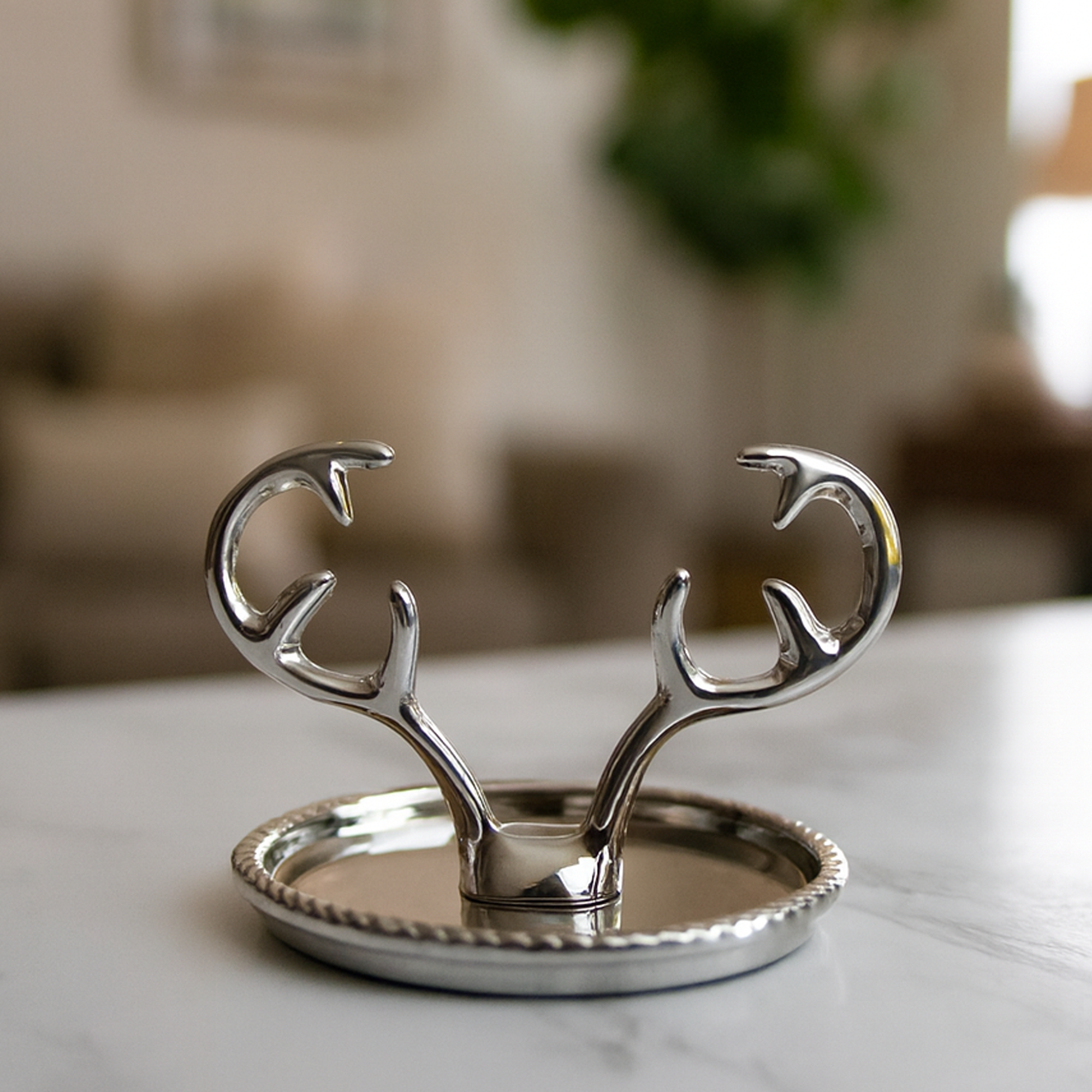 Silver Antler Ring Dish Holder