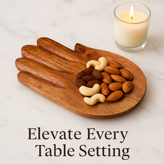 Acacia Wood Hamsa Serving Platter Tray