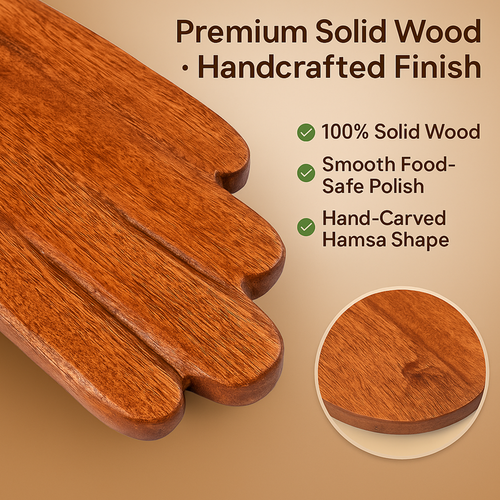 Acacia Wood Hamsa Serving Platter Tray