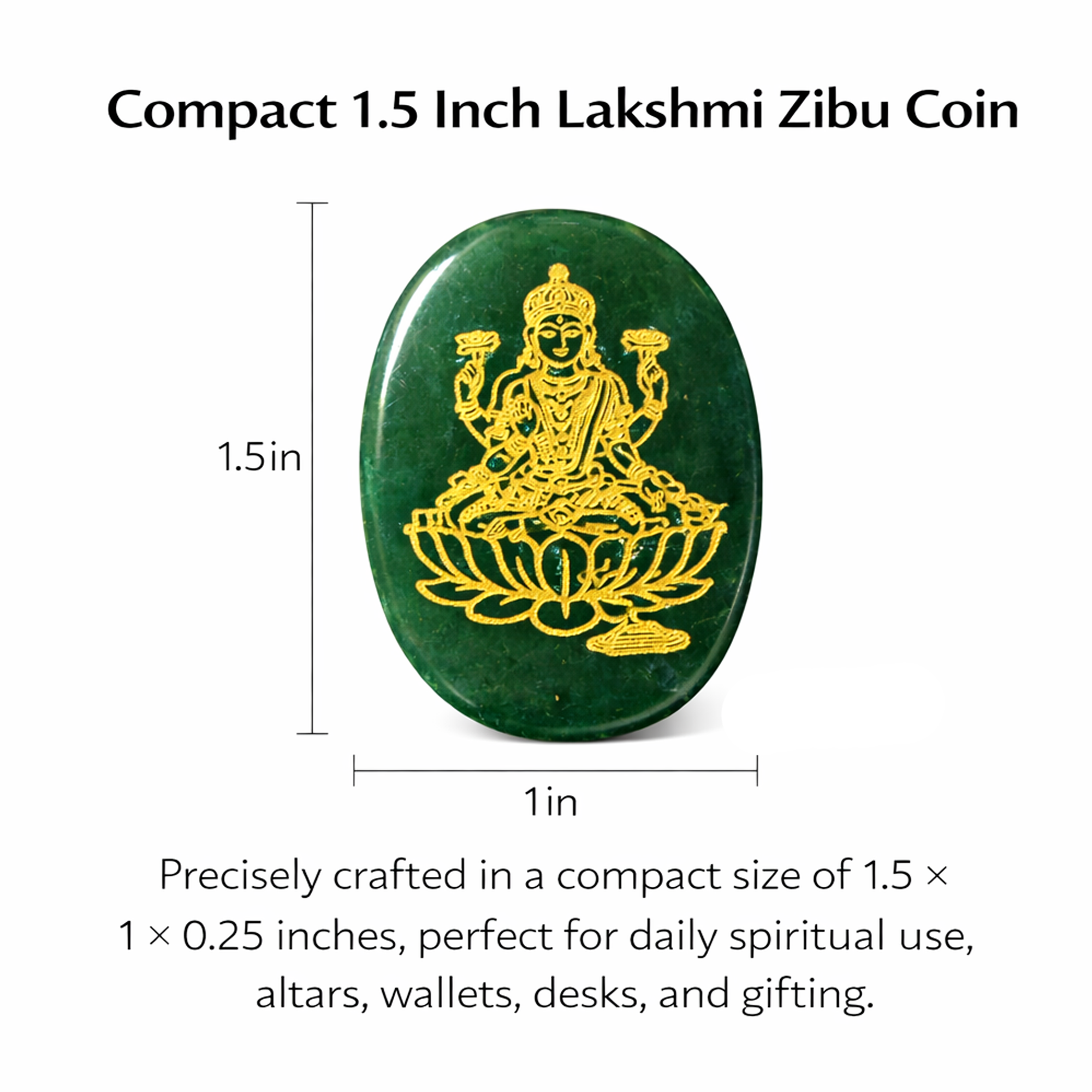 Green Jade Laxmi Zibu Coin for Prosperity