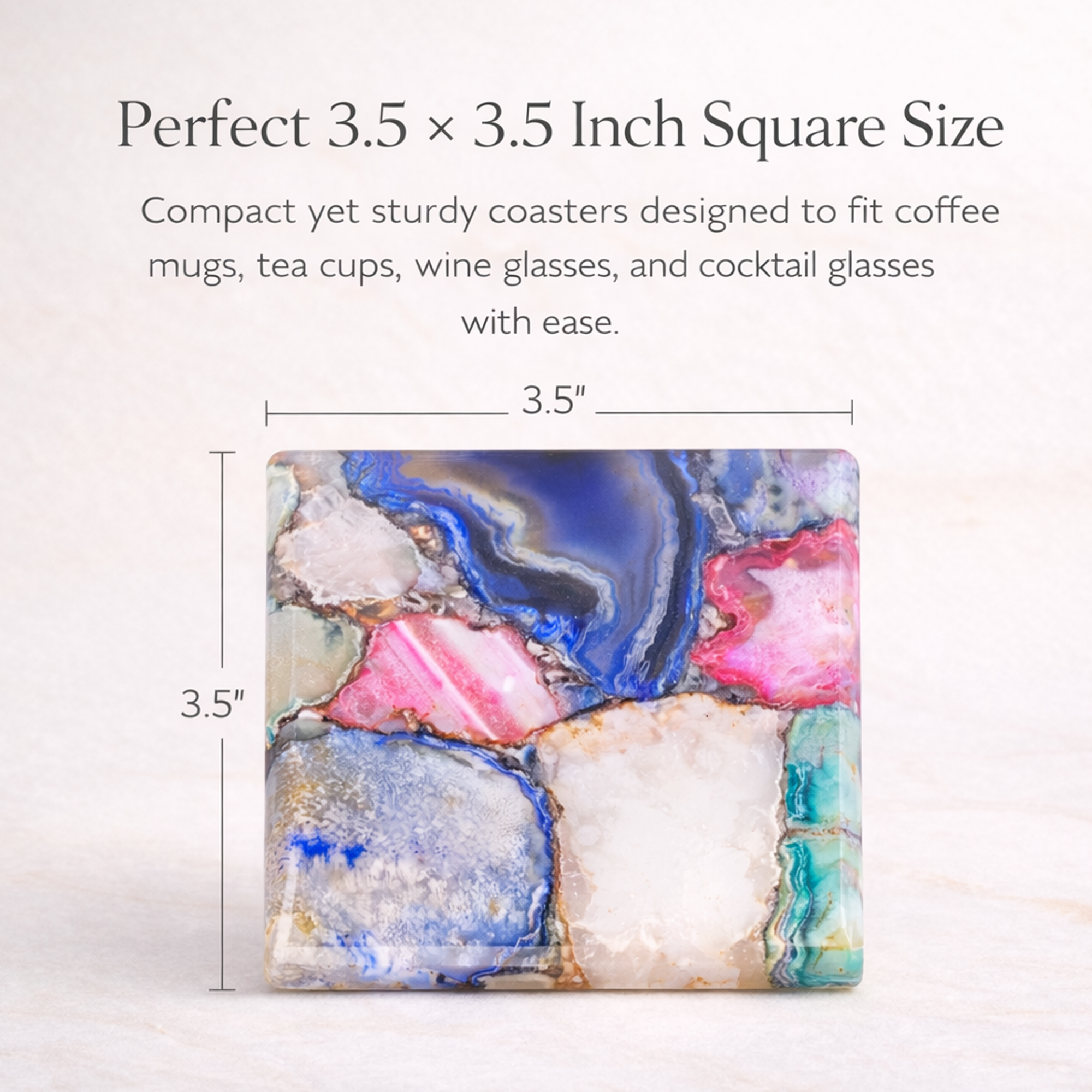 Multi-Color Agate Coaster Set