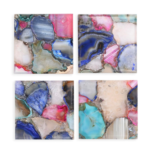 Multi-Color Agate Coaster Set