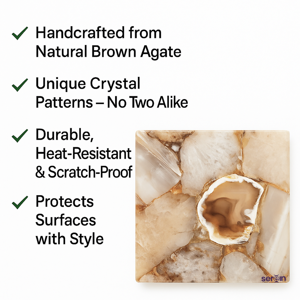 Brown Agate Coaster Set