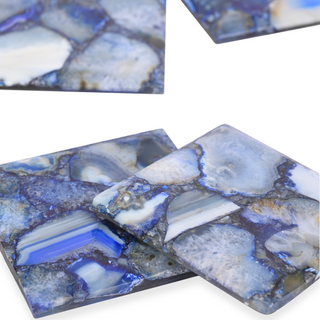 Blue Agate Coaster Set